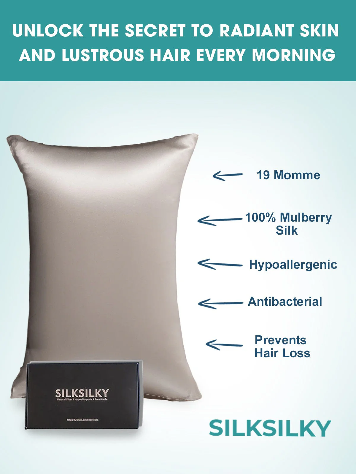 100% Mulberry Silk Pillowcase with Envelope Closure - Image 87
