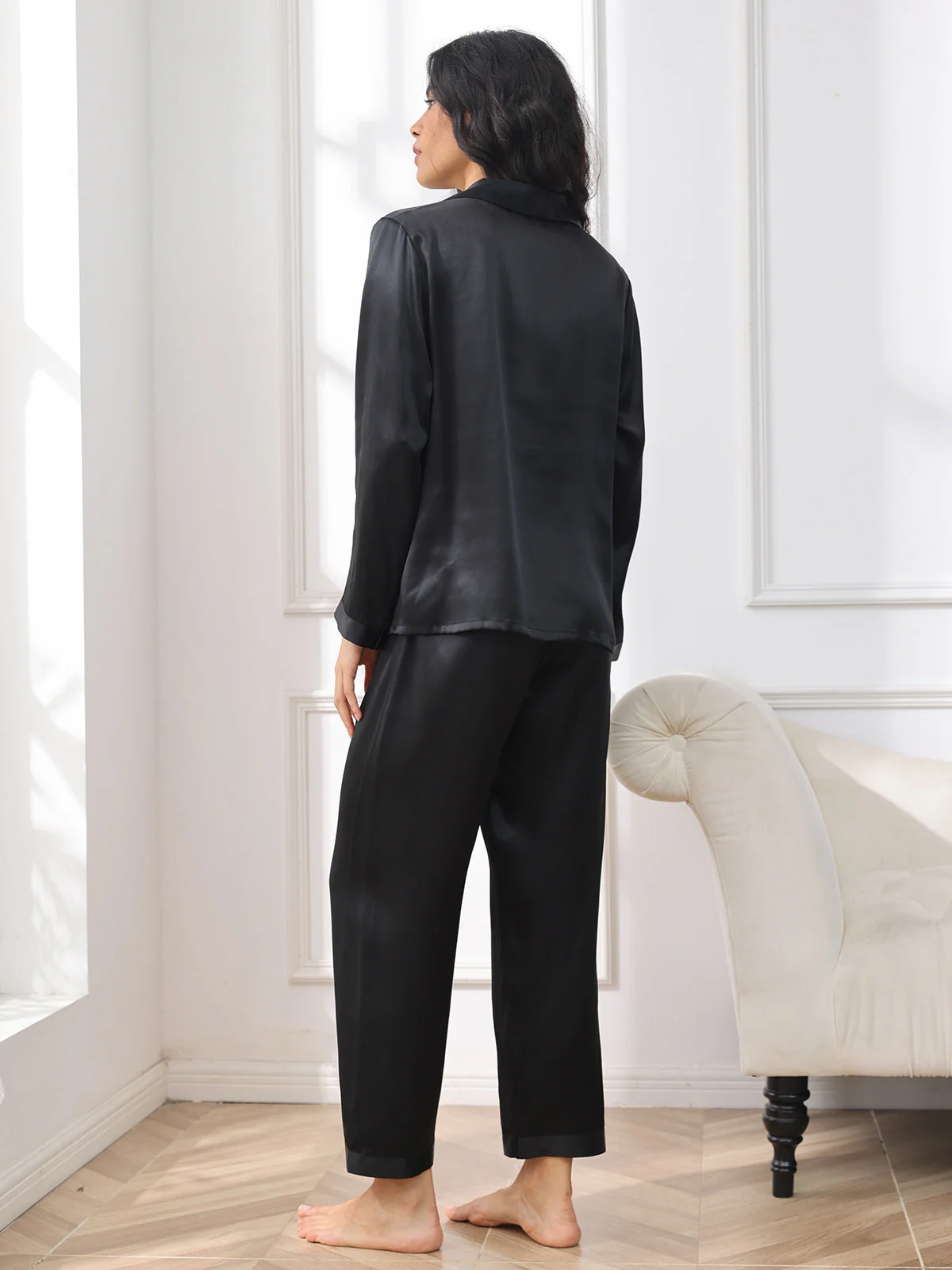 Pure Silk Long Sleeve Women's Pajamas Set - Image 8