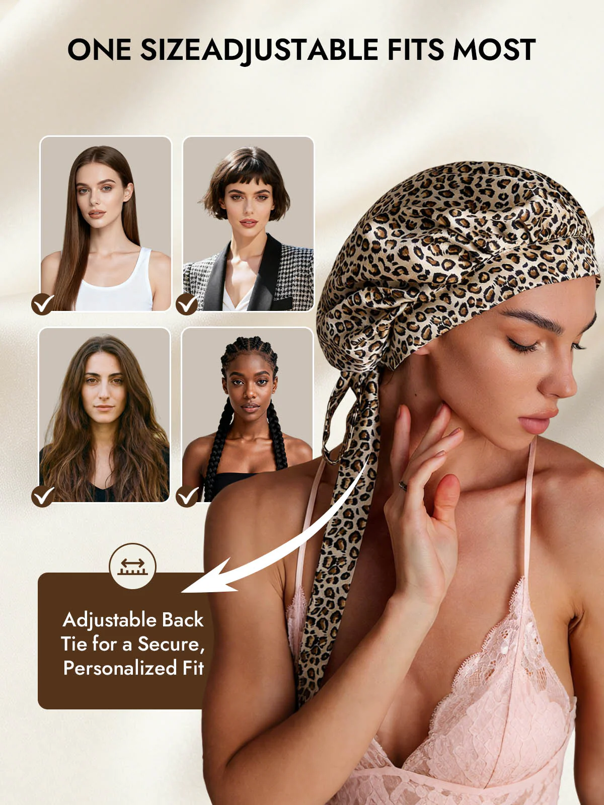 Women's 100% Mulberry Silk Bonnet with Long Ribbons - Image 33
