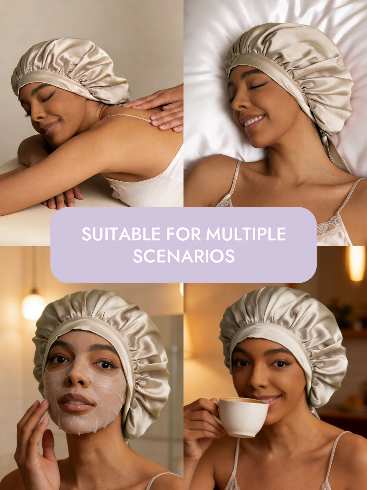 Women's 100% Mulberry Silk Bonnet with Long Ribbons - Image 41