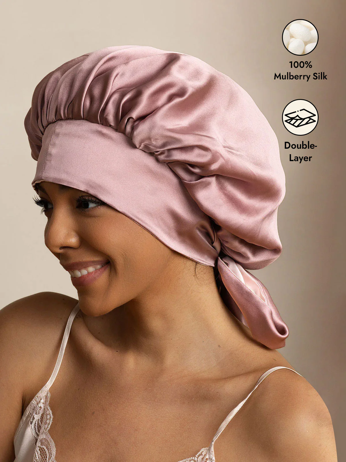 Women's Silk Casual Bonnet with Long Ribbons (Two-tone and Double-sided) - Image 15