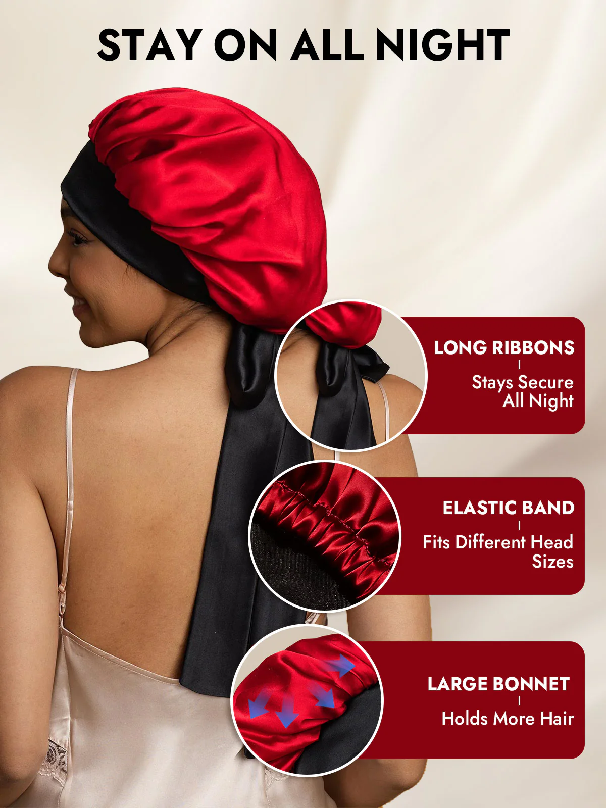 Women's Silk Casual Bonnet with Long Ribbons (Two-tone and Double-sided) - Image 32