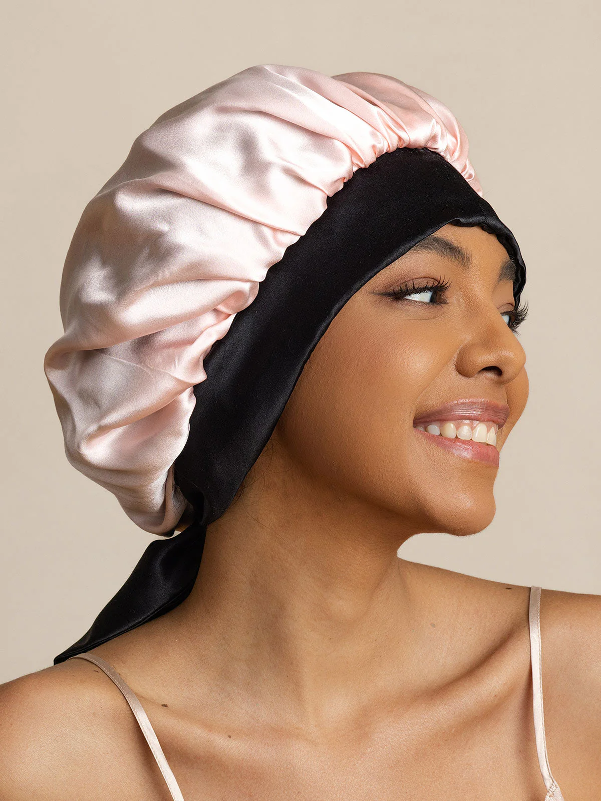 Women's Silk Casual Bonnet with Long Ribbons (Two-tone and Double-sided) - Image 5